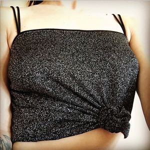 🌵90’s Black + Sparkly Double Strap Tank Top